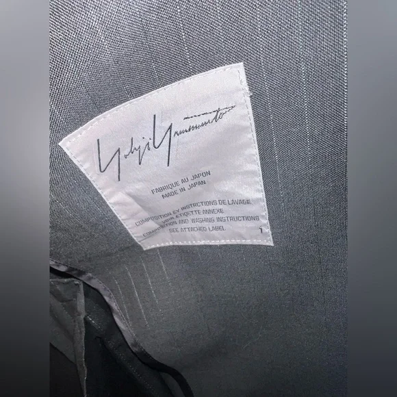 Vintage 90s Yohji Yamamoto Grey pinstriped Blazer Coat ASO Carolyn Bessette CBK - Picture 4 of 12